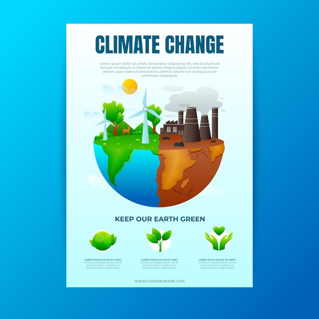 Gratis vector flyers over klimaatverandering