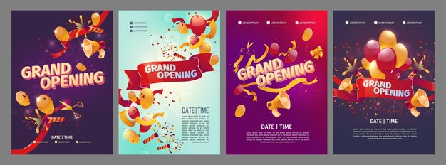 Flyers voor grote opening tekenfilm