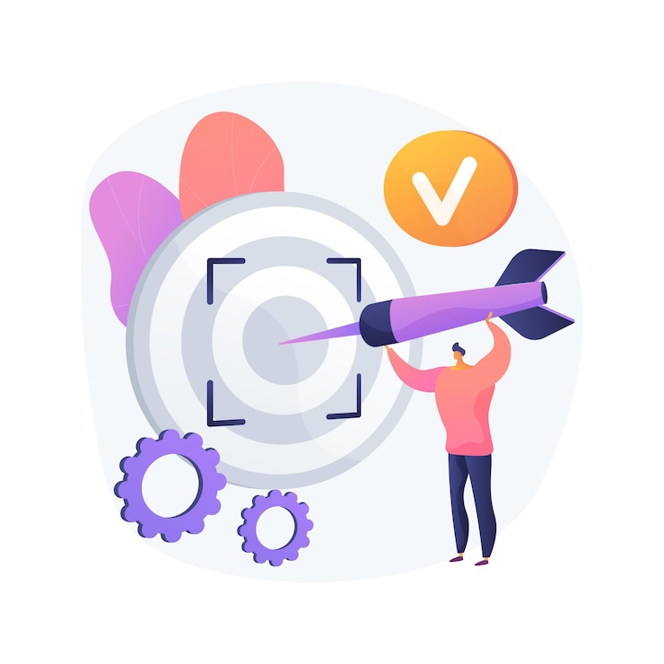 Gratis Vector focus abstract concept vectorillustratie. trainingsconcentratie, focus op succes, gedefinieerd zakelijk doel, oriëntatie op het doel, middelpunt van de aandacht, focuspunt, schijnwerper abstracte metafoor.