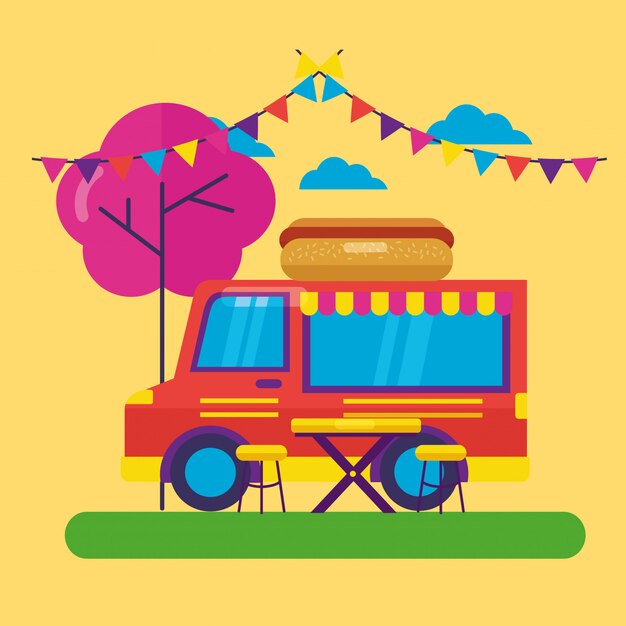 Food trucks festival plat ontwerp