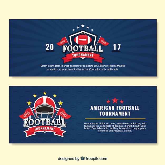 Football banners met badges