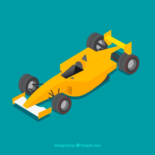 Formule 1 racewagen met plat ontwerp