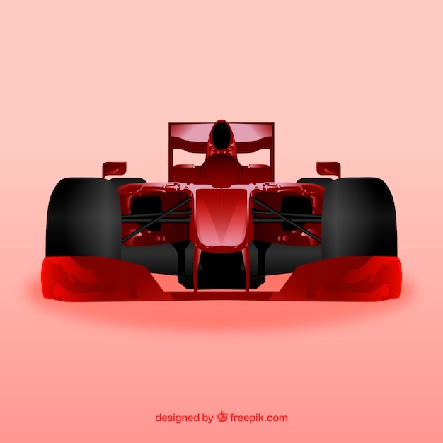 Gratis vector formule 1-racewagen met realistisch ontwerp