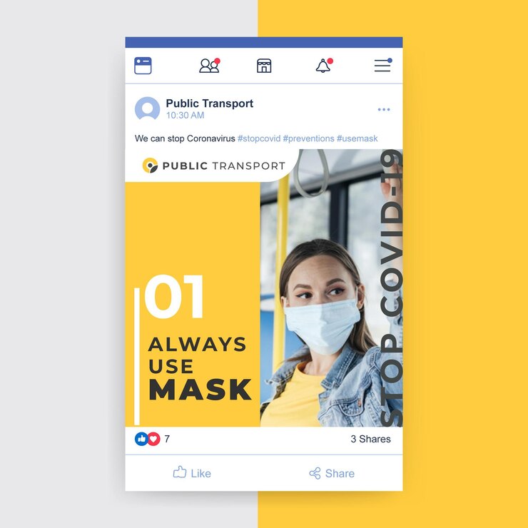Gratis Vector foto en tekst coronavirus facebookpost