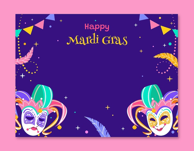 Gratis vector fotocall sjabloon voor mardi gras carnavalsviering