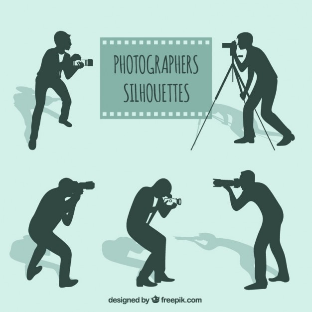 Gratis vector fotografen silhouetten pakken