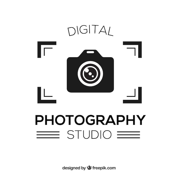 Gratis vector fotografie-logo in zwarte kleur