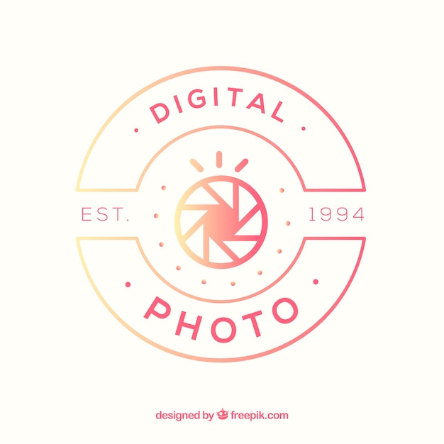 Gratis vector fotografie logo met verloopkleuren