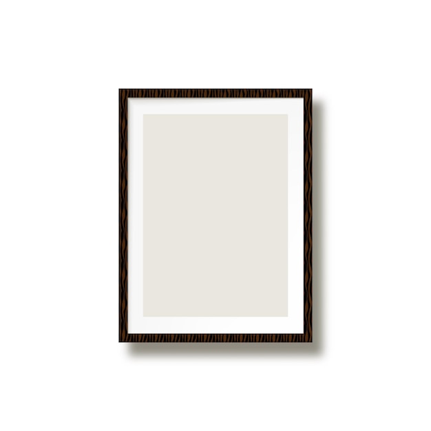 Gratis vector fotolijst houten textuur op een witte achtergrond vector