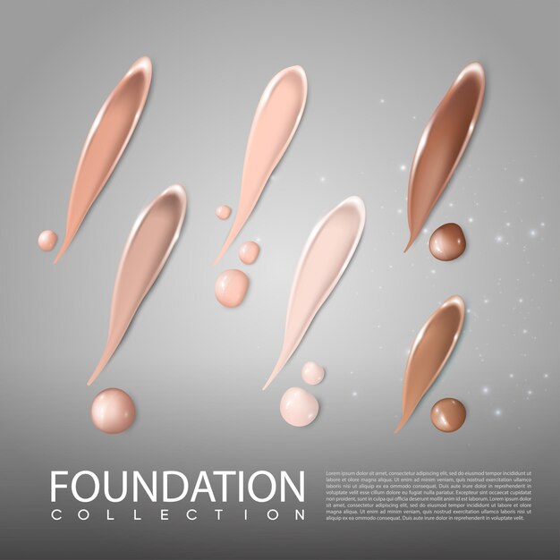 Foundation skincare cosmetische realistische sjabloon