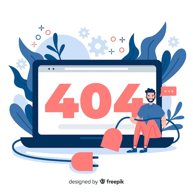 Gratis vector fout 404-concept voor bestemmingspagina
