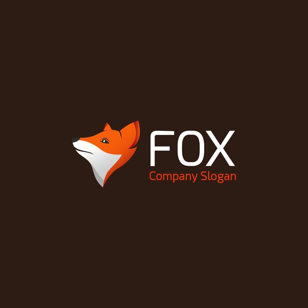 Fox logo op bruine achtergrond