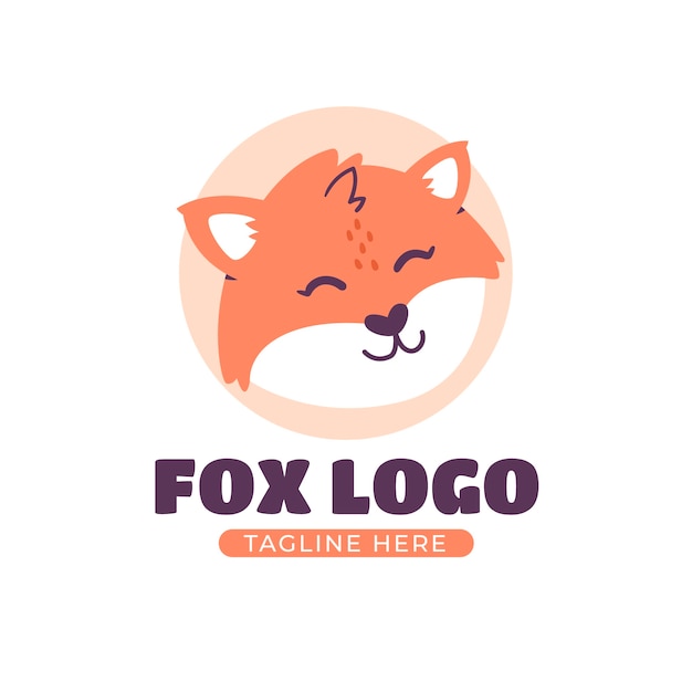 Gratis vector fox logo sjabloonontwerp