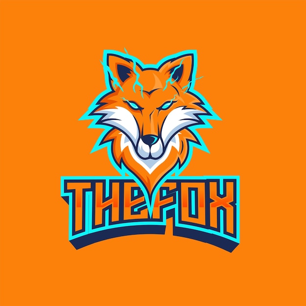 Gratis vector fox-logo voor esport-team