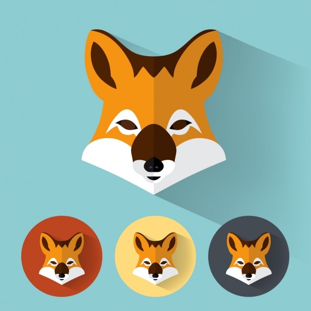 Gratis vector fox ontwerpt collectie