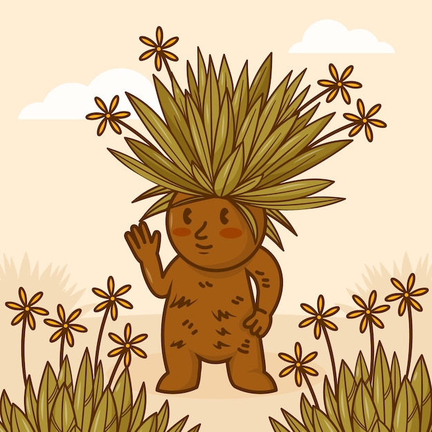 Gratis vector frailejon karakter illustratie