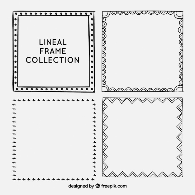 Gratis vector frame-collectie met lineaire stijl