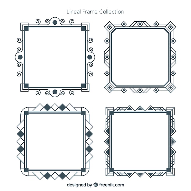 Gratis vector frame-collectie met lineaire stijl