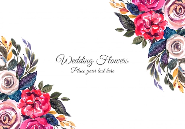 Frame met bruiloft kleurrijke bloemen