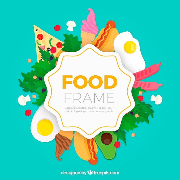 Gratis vector frame met fast food