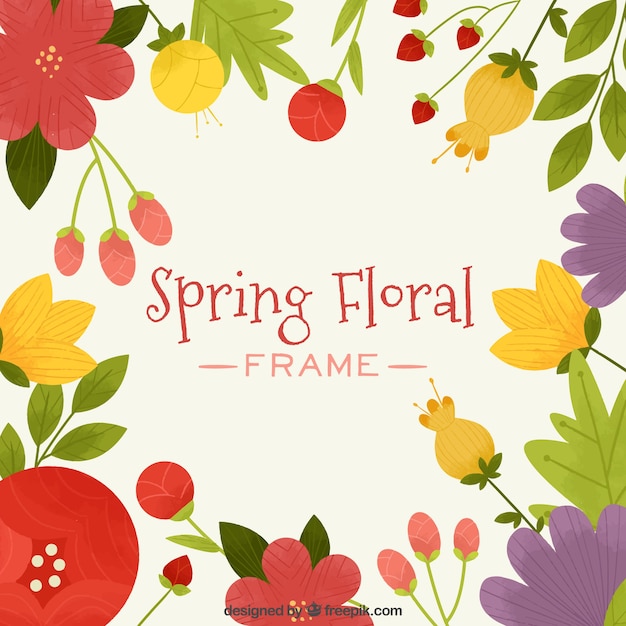 Frame van de lente bloemen met warme kleuren