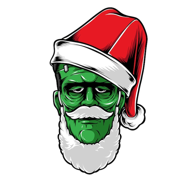 Gratis vector frankenstein draagt kerstmuts vector