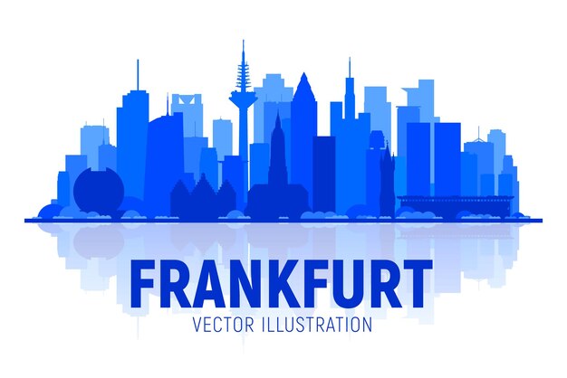 Frankfurt skyline silhouet Duitsland Vector illustratie Afbeelding voor presentatie banner website