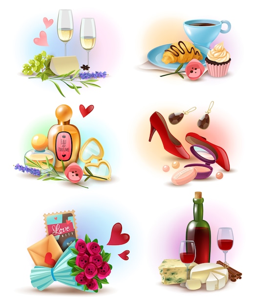 Gratis vector frankrijk parijs composities set