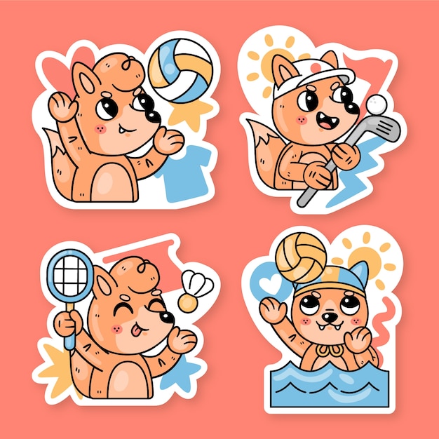 Gratis vector fred de vos sportstickers