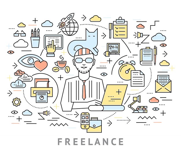 Freelance conceptuele achtergrond