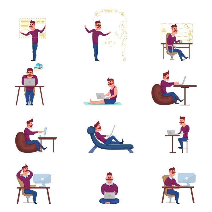 Gratis Vector freelance tekenset