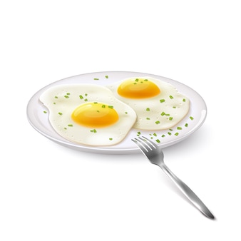 Fried eggs realistic