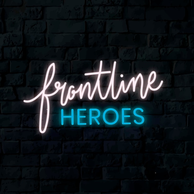 Gratis vector frontline heroes coronavirus neonreclame