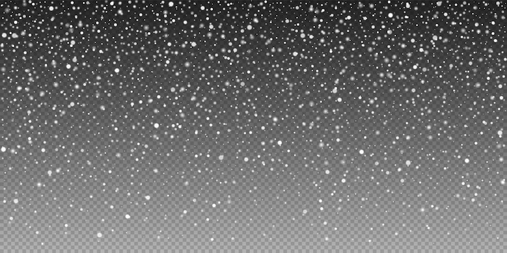 Frosty sneeuwvlokken vallen op een transparante achtergrond Winter vector sneeuwval voor kerst sneeuw scène