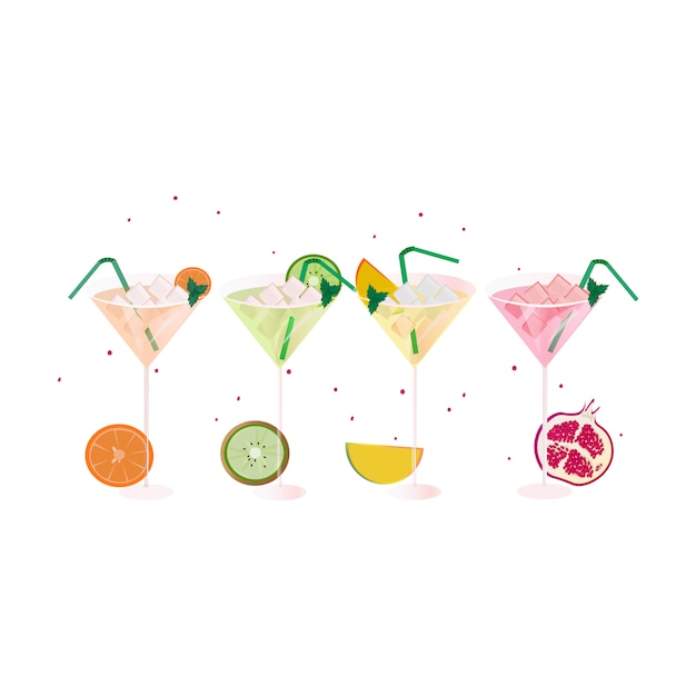 Gratis vector fruit cocktail collectie