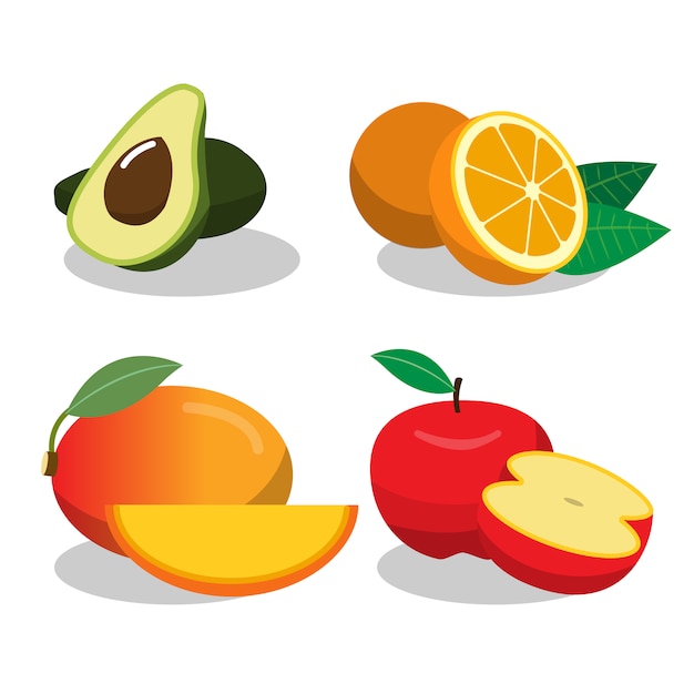 Gratis vector fruit design collectie