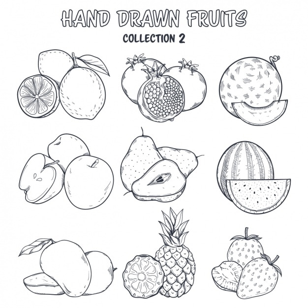 Gratis vector fruit kleuring ontwerp