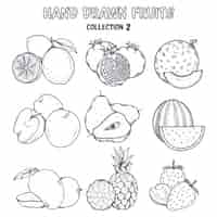 Gratis vector fruit kleuring ontwerp