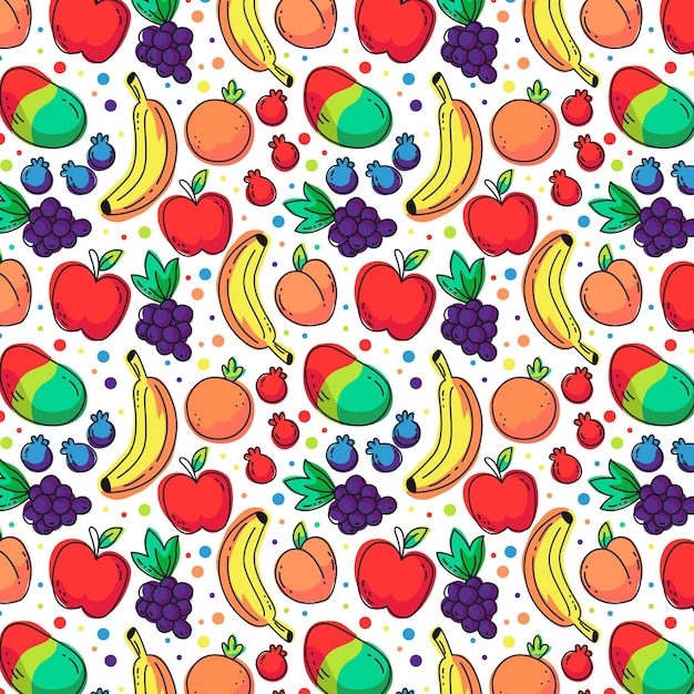 Gratis vector fruit patroon collectie concept