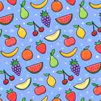 Gratis vector fruit patroon collectie concept