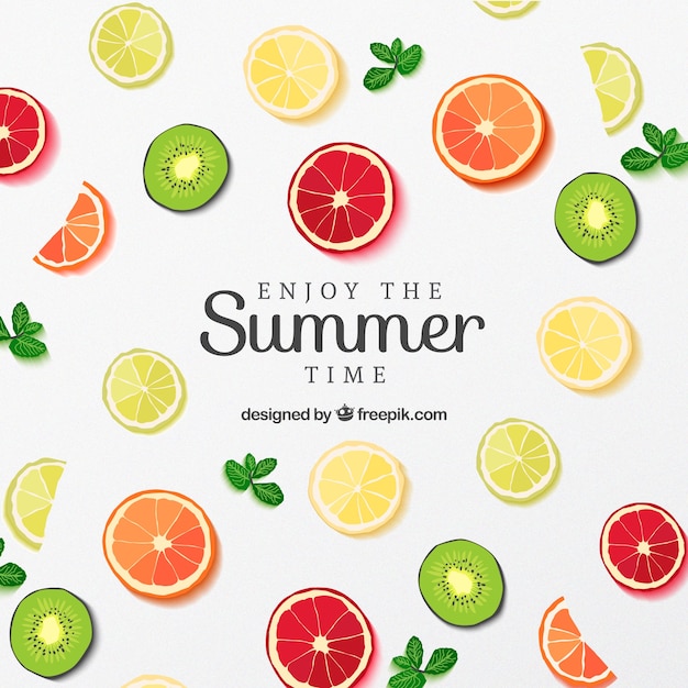 Fruit plakjes poster voor de zomer