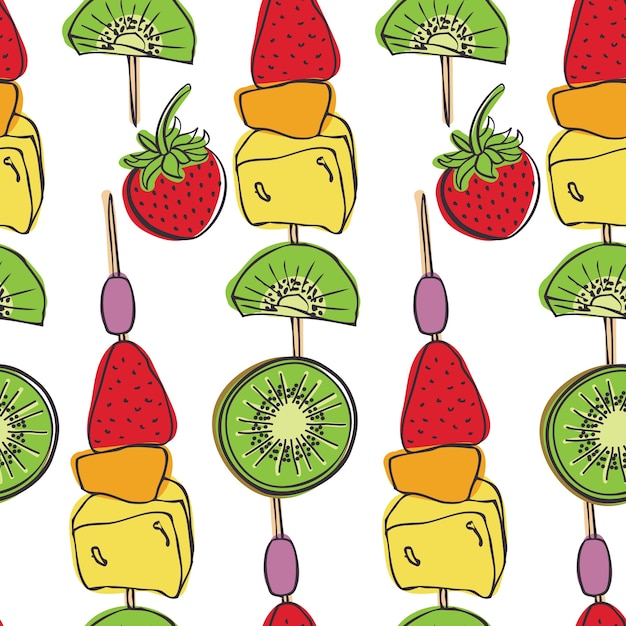 Gratis vector fruit spiesjes