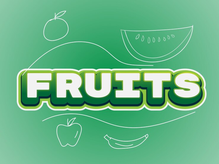 Gratis Vector fruit teksteffect bewerkbare vector