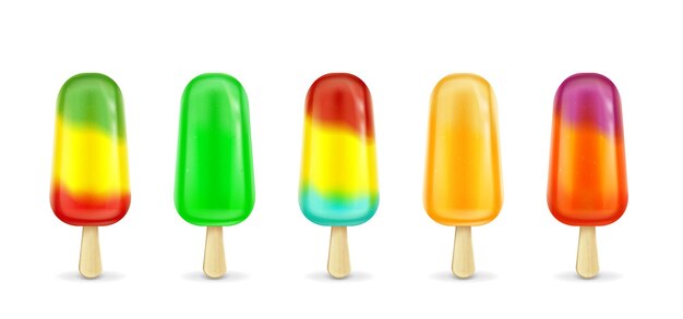 Fruitijs lolly op stok fruitige ijslolly set