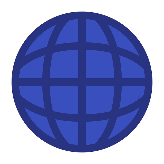 Fundamentele Internet Globe Grid Flat Vector