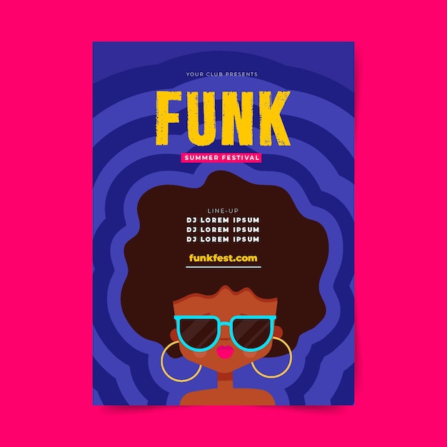 Funk muziekfestival poster sjabloon