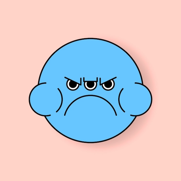 Gratis vector funky blauwe monster kikker emoji sticker vector