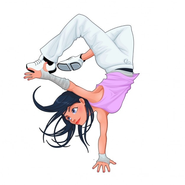 Gratis Vector funny breakdancer vector geïsoleerde karakter