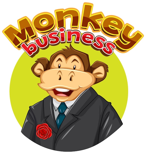 Gratis vector funny monkey business leuke cartoon illustratie