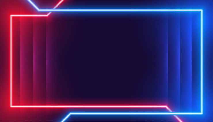 Gratis Vector futuristisch gloeiend frame lege achtergrond met neon-effect